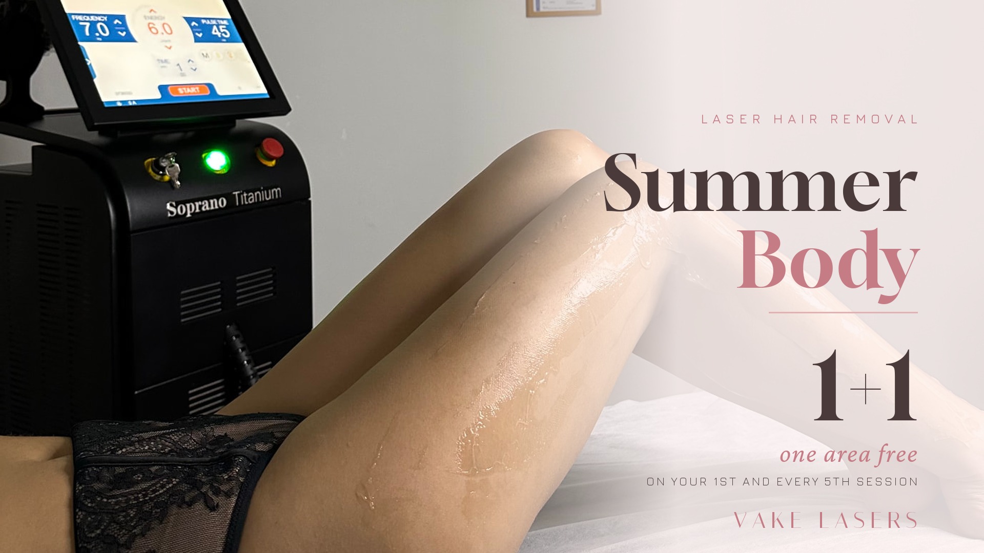 Summer Body — laser hair removal 1+1 offer, one area free at Vake Lasers